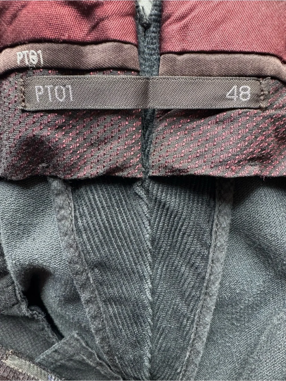 PT01 Torino Corduroy Trousers Navy Blue Slim Cut Cotton Minimalist